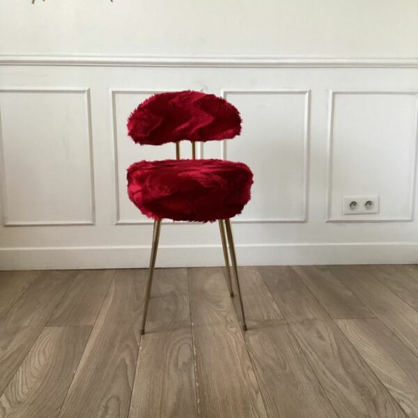 Chaise "moumoute" Pelfran rouge