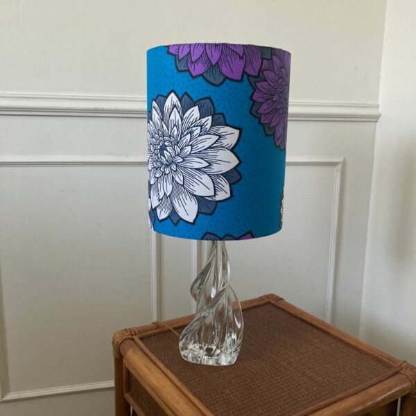 Lampe vintage en cristal et wax