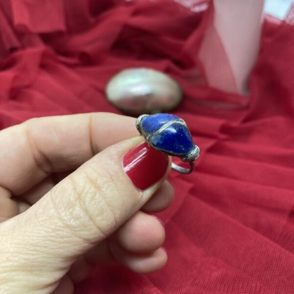 Bague vintage argent et lapis lazzuli