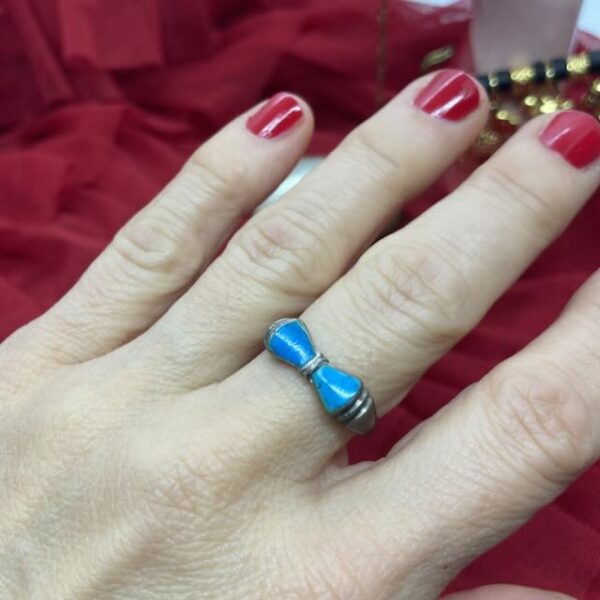 Bague vintage argent et turquoise